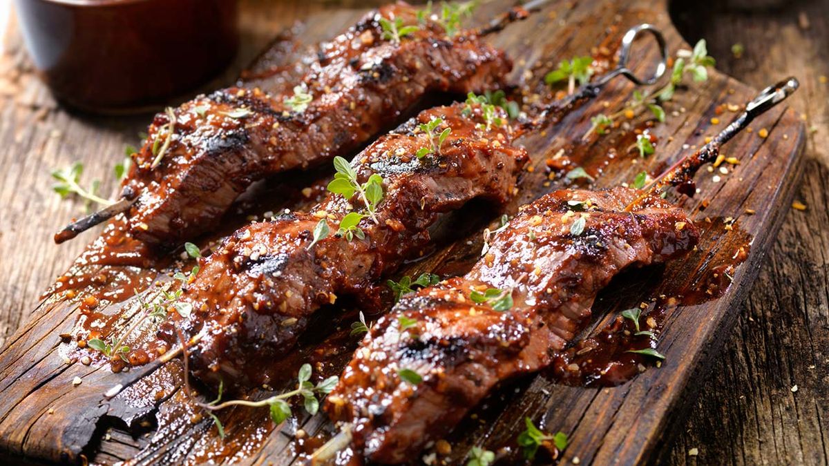 receta kebab casero con salsa yogur carne