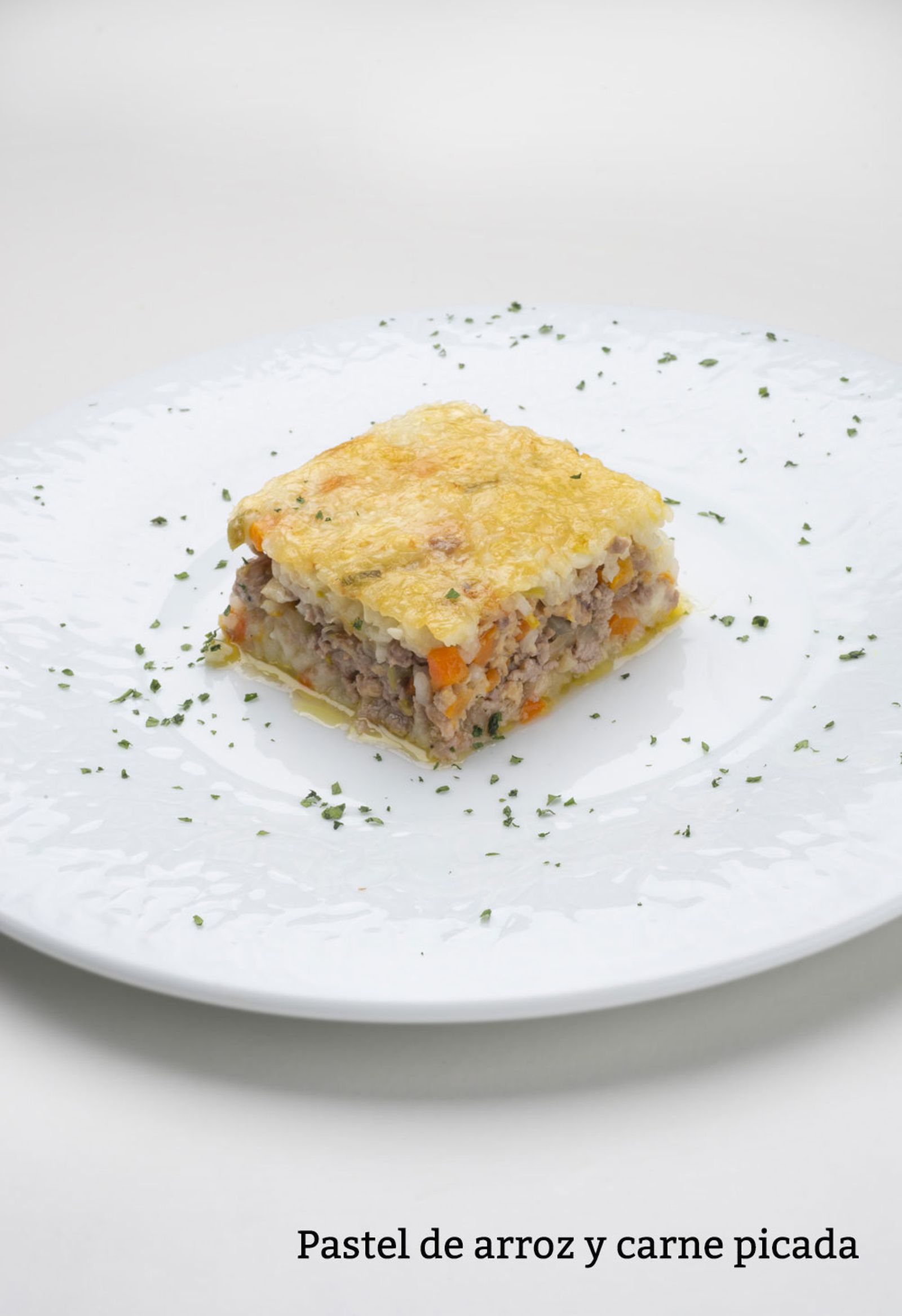 pastel de arroz y carne picada v