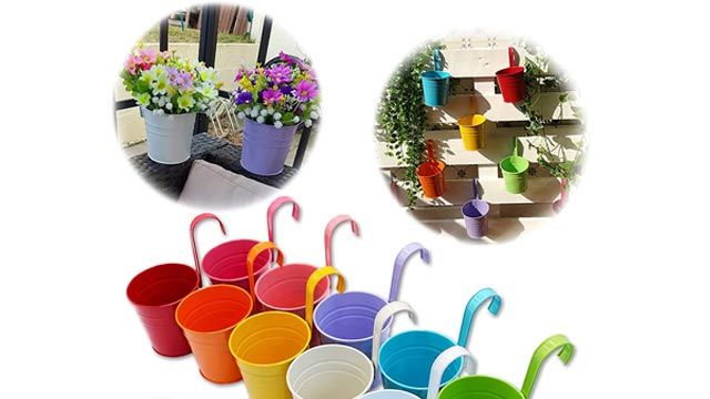 jarrones metal flores amazon