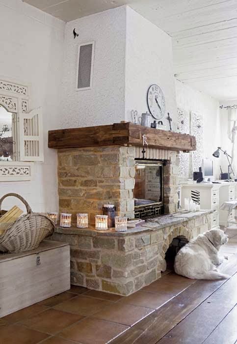 chimenea rustica piedra