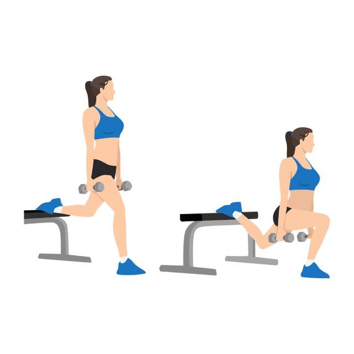 como hacer la sentadilla bulgara infografia