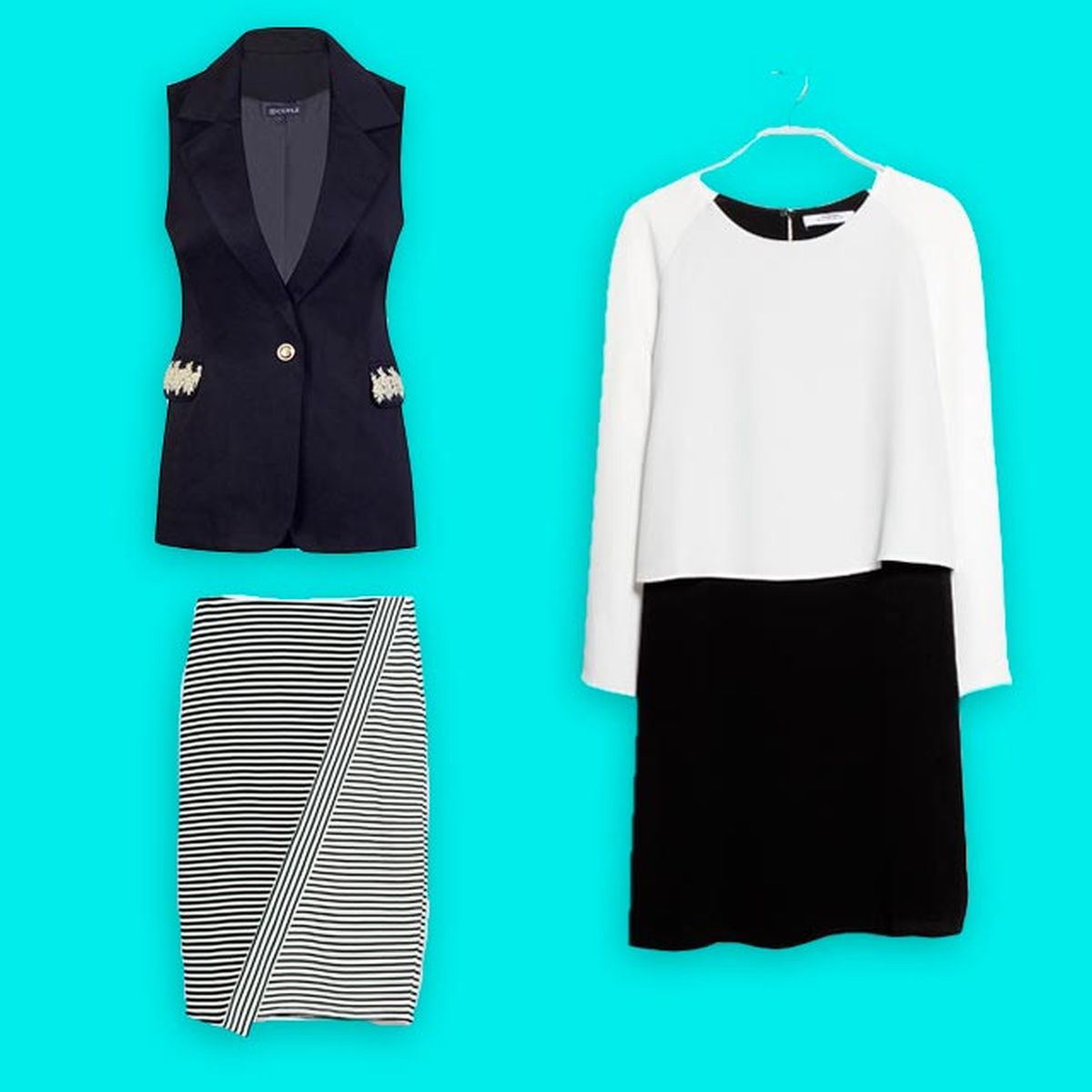 moda verano vestidos black white