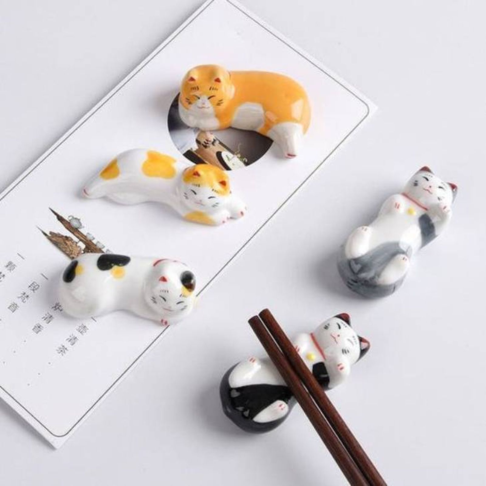 reposapalillos gatitos palillos chinos pinterest etsy