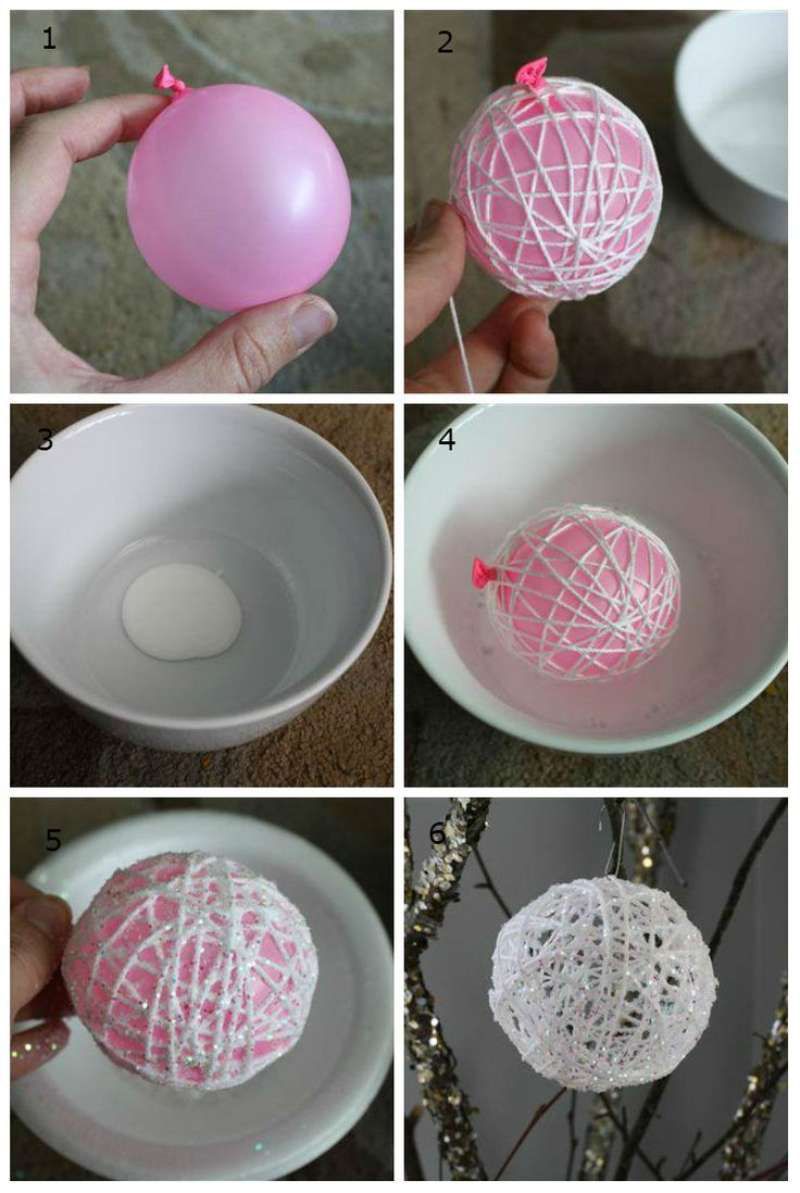Cómo hacer bolas de cuerda para Navidad paso a paso.