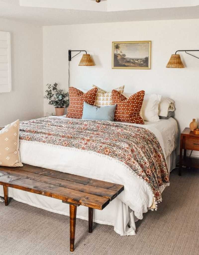 Dormitorio de estilo newstalgia.