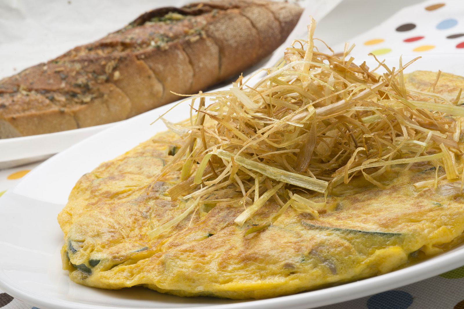 5782 1 Tortilla de setas y calabacin con pan de ajo (1166) xl