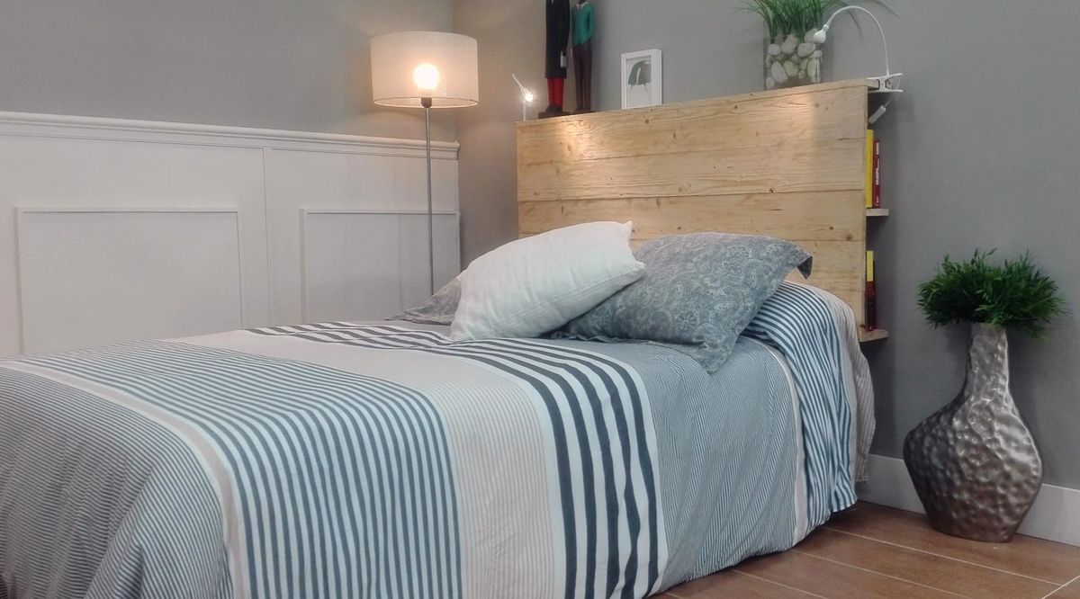 Como hacer un cabecero de madera con librería
