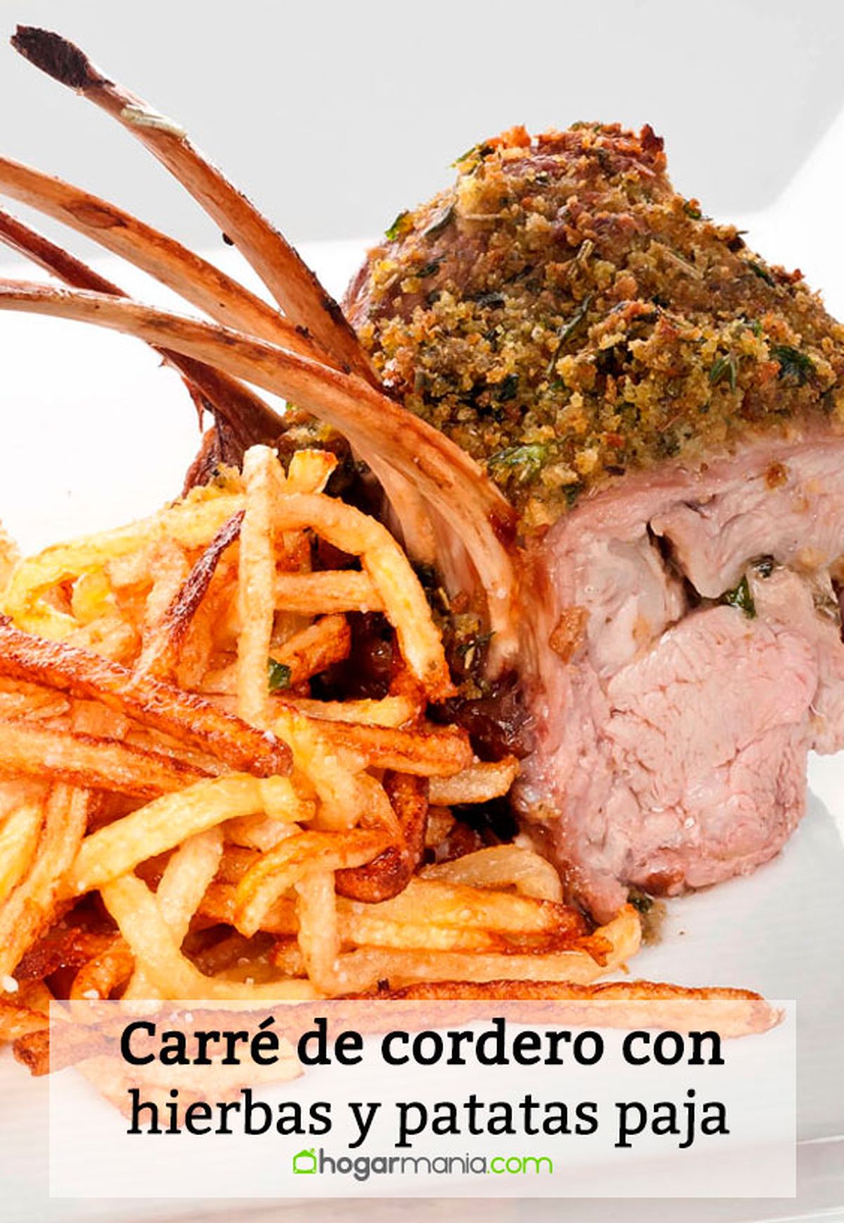 carre cordero costra hierbas patatas paja pin