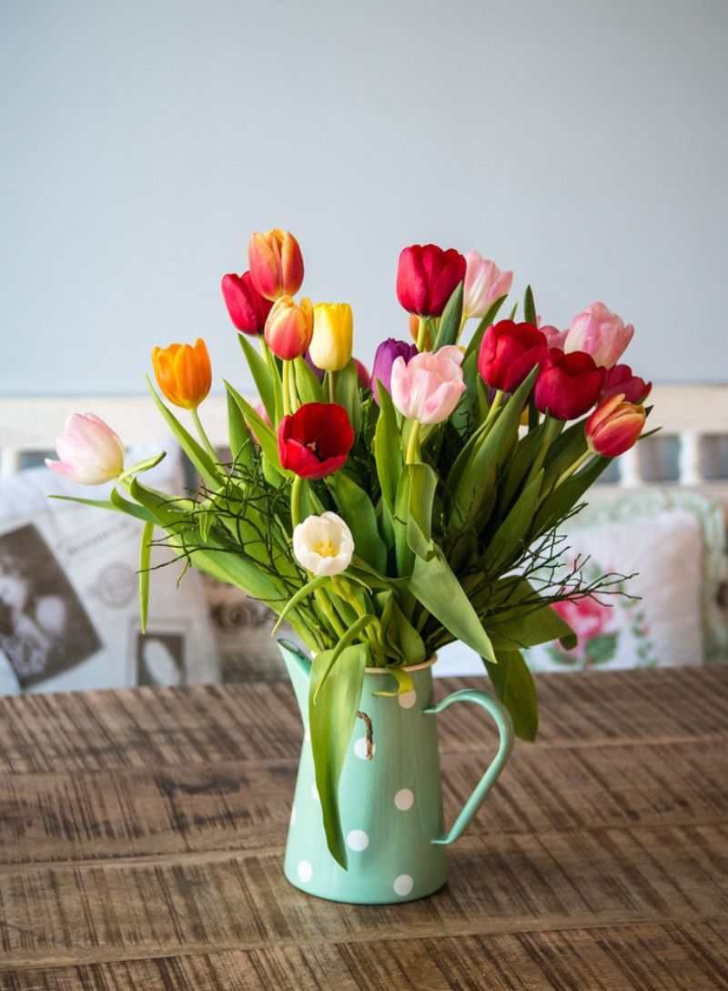 Ramos de tulipanes.