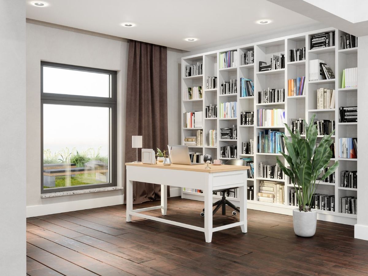 Las librerías de pared llenas de libros en las paredes ayudan a reducir el ruido.