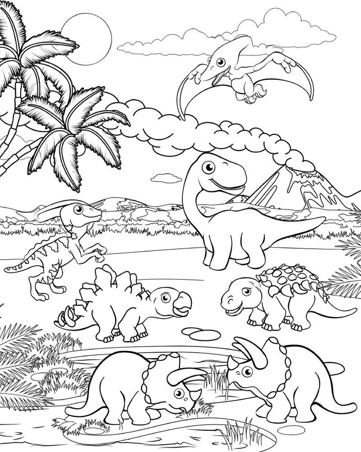 Dinosaurios para colorear.