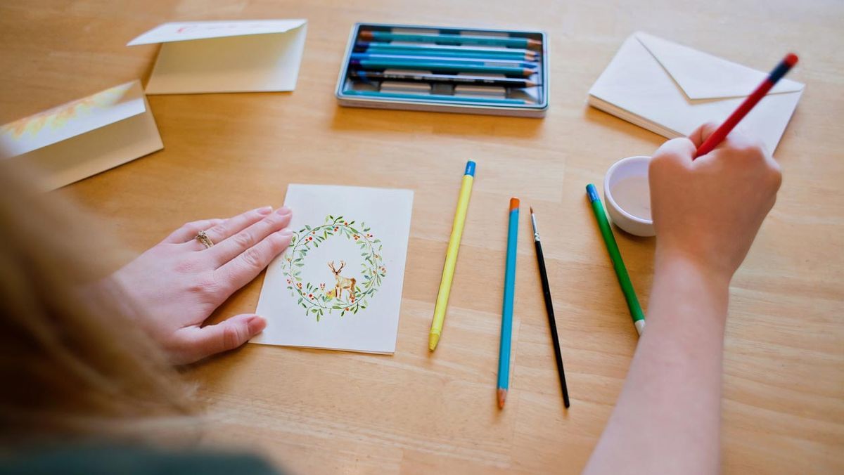 aprender pintar acuarelas navidad