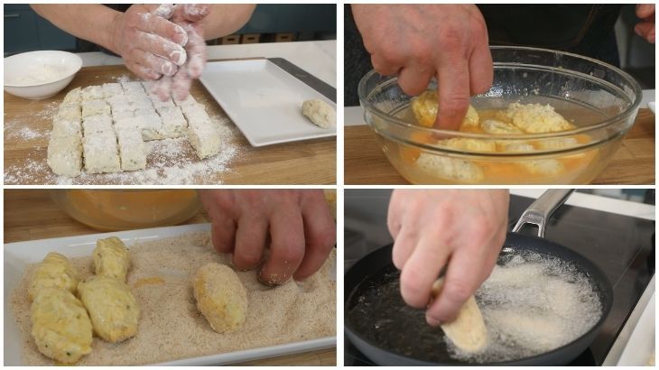 Pasos para elaborar las croquetas