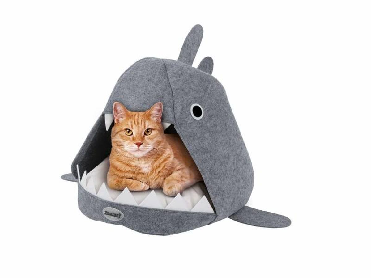 Cueva de tiburón para gatos de Lidl.