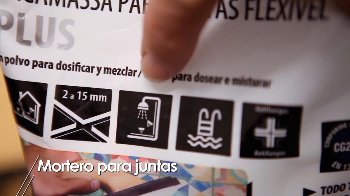 Mortero para juntas paso 1