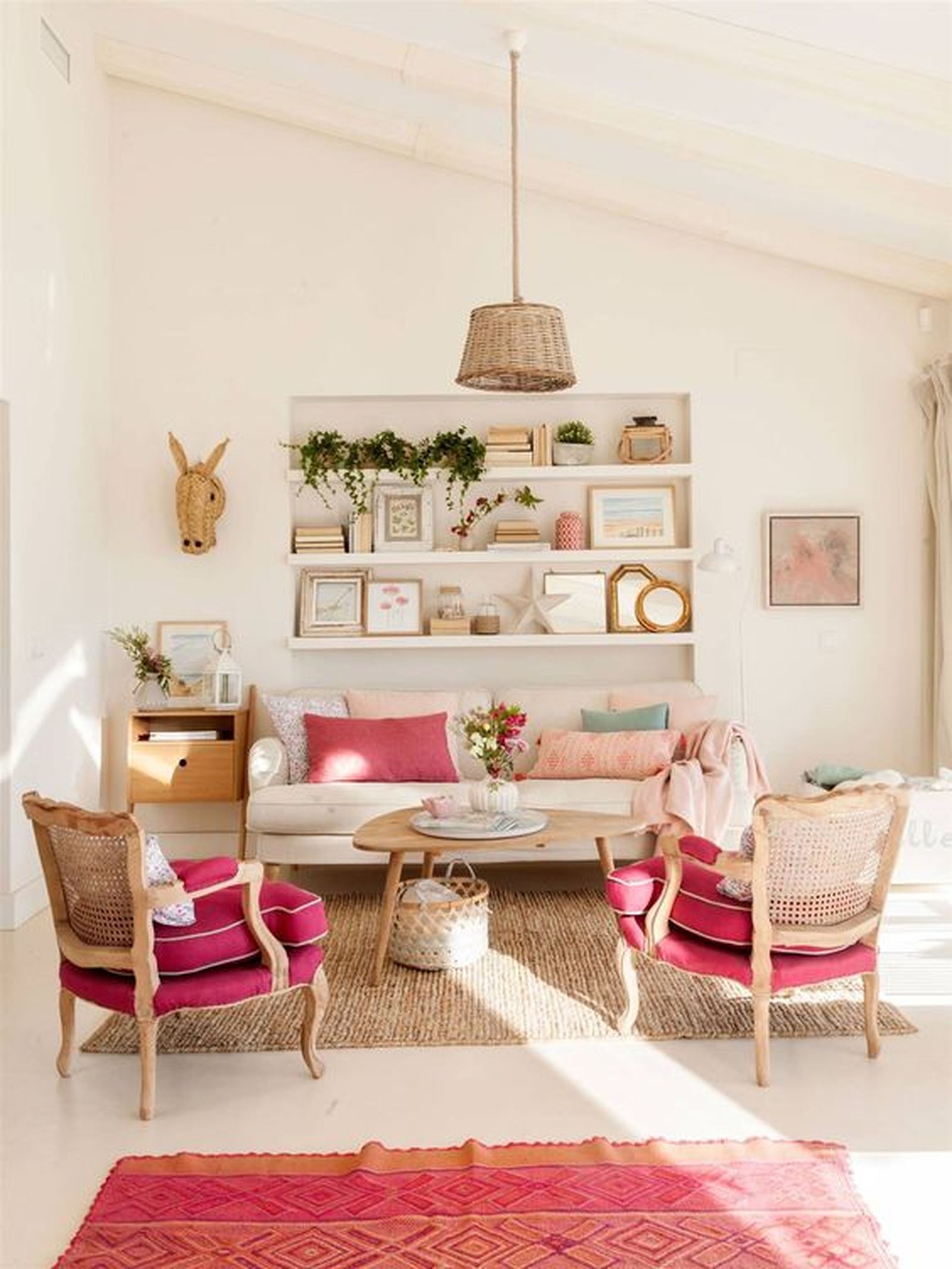 decoracion salon fuscia