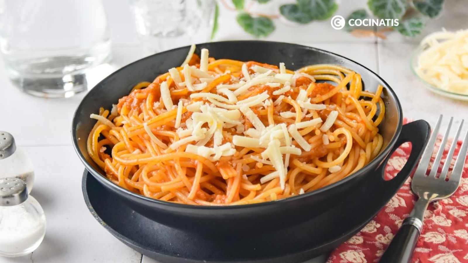 Espaguetis con sobrasada