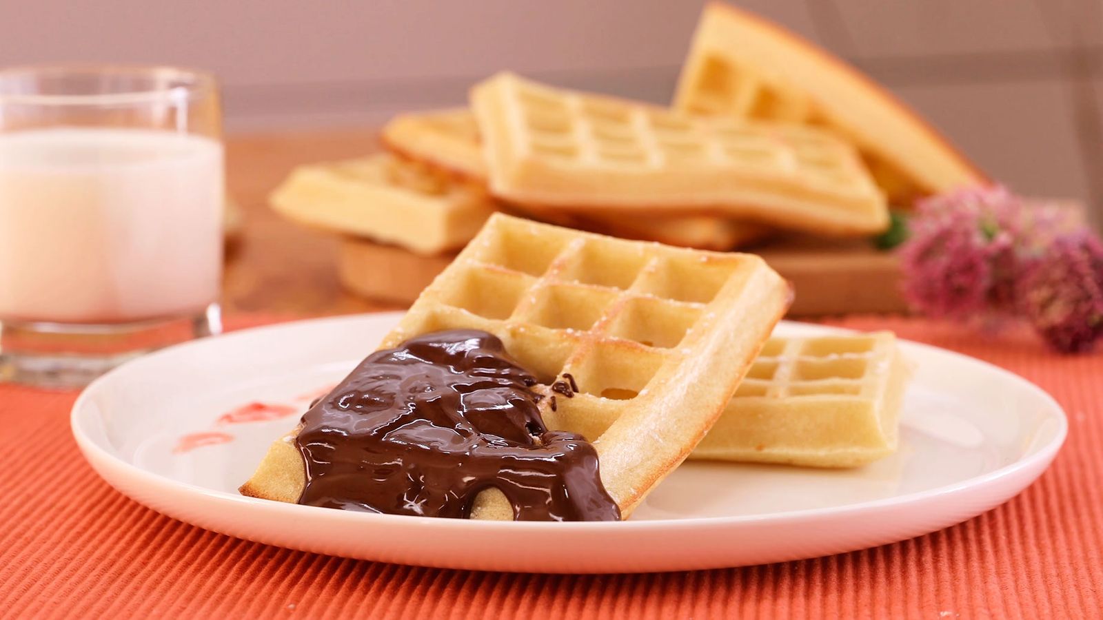 Receta de gofres caseros con chocolate