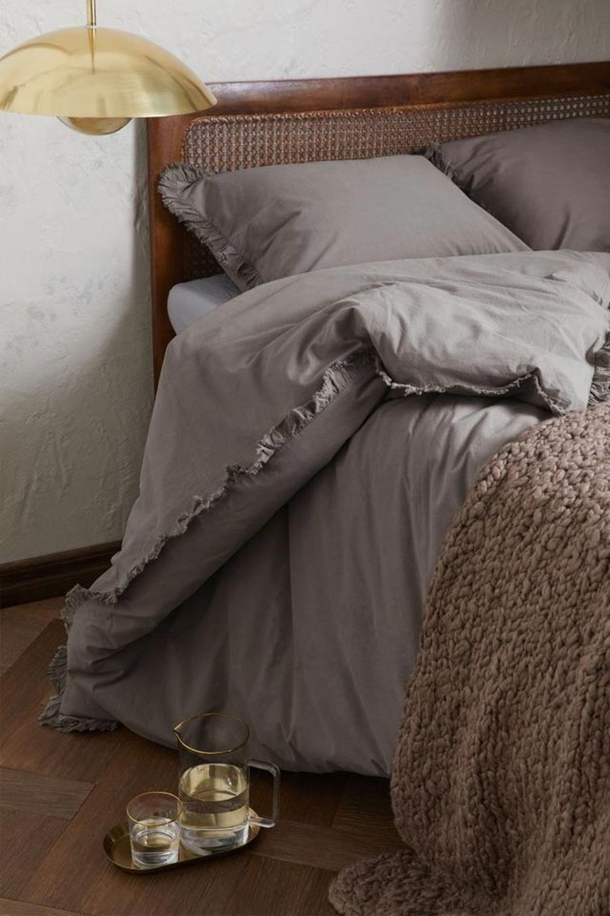 hm funda nordica doble brida beige grisaceo