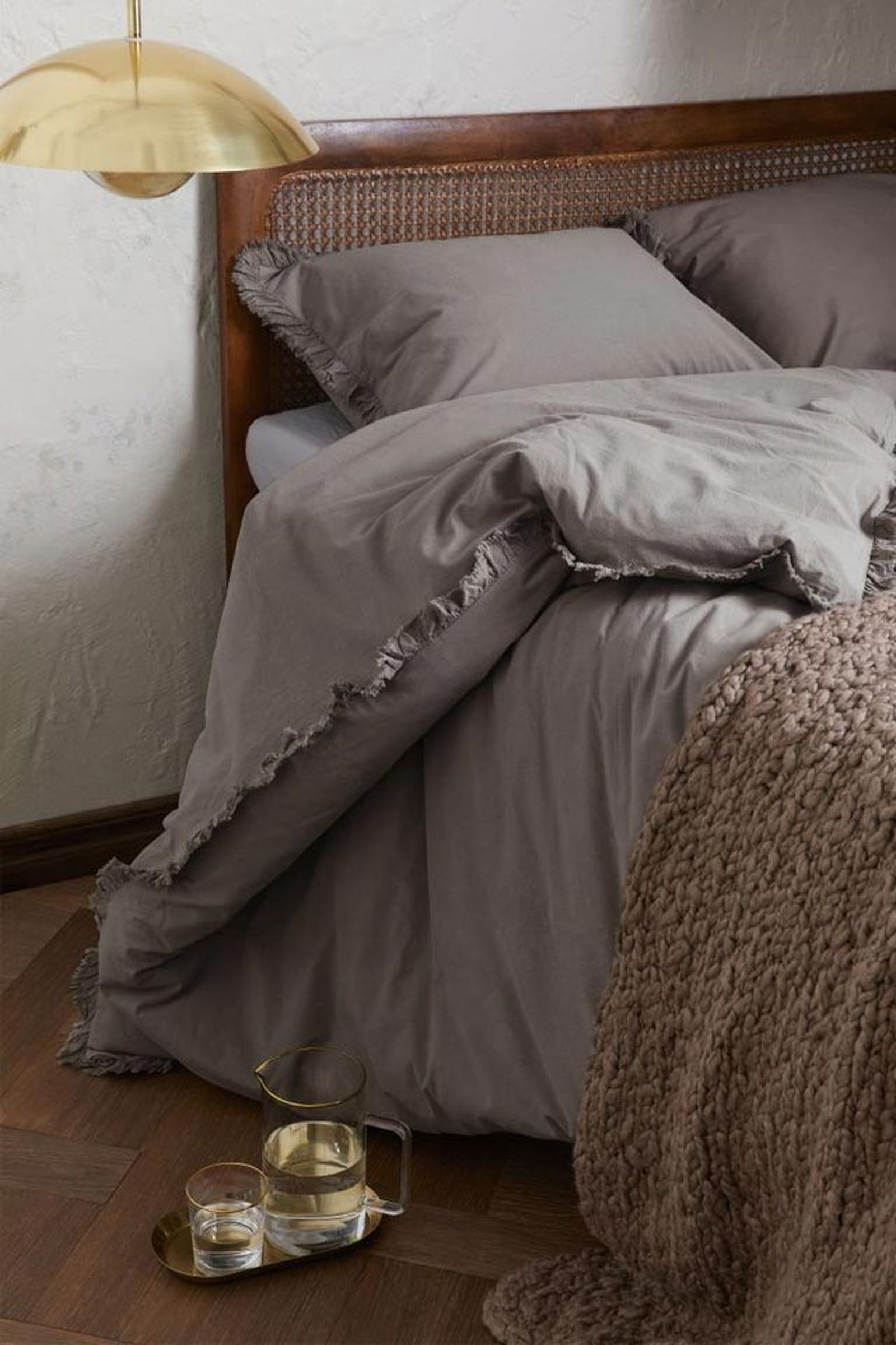 hm funda nordica doble brida beige grisaceo