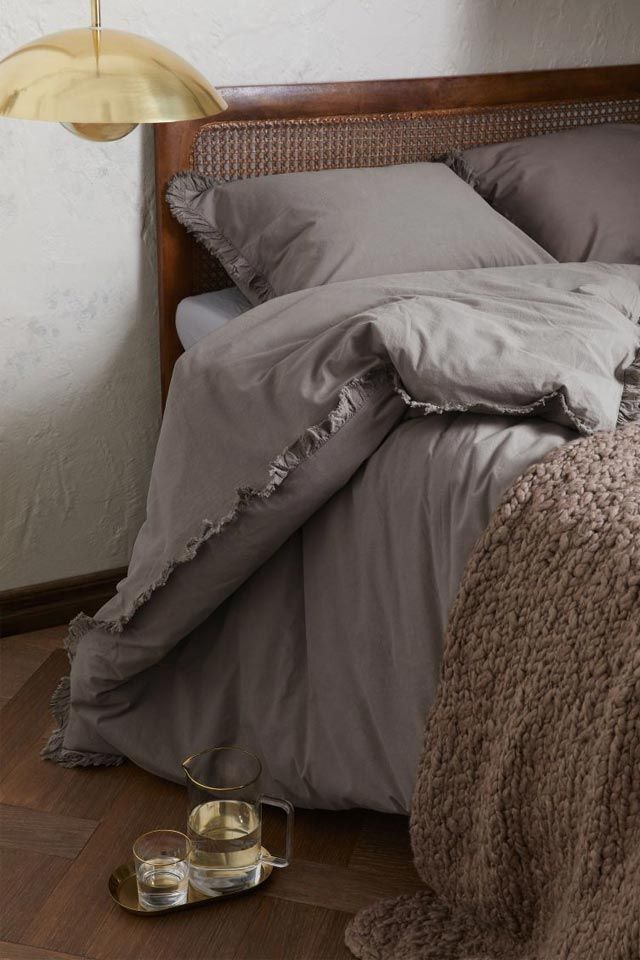 hm funda nordica doble brida beige grisaceo