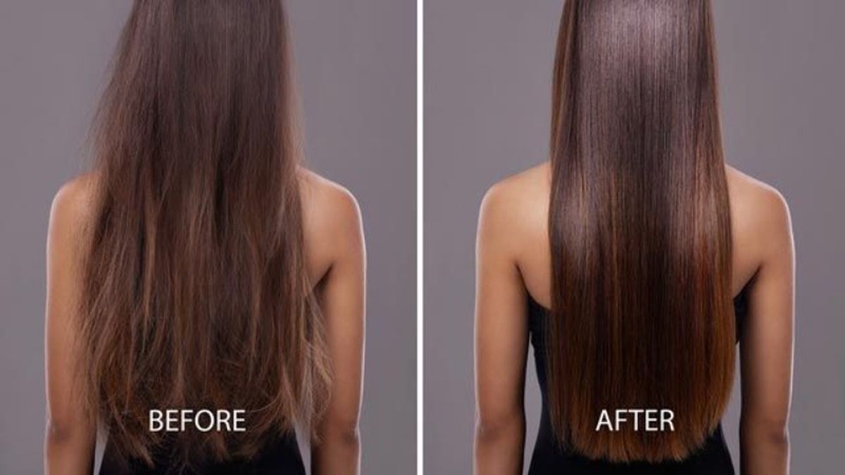 En antes y el después de un pelo encrespado