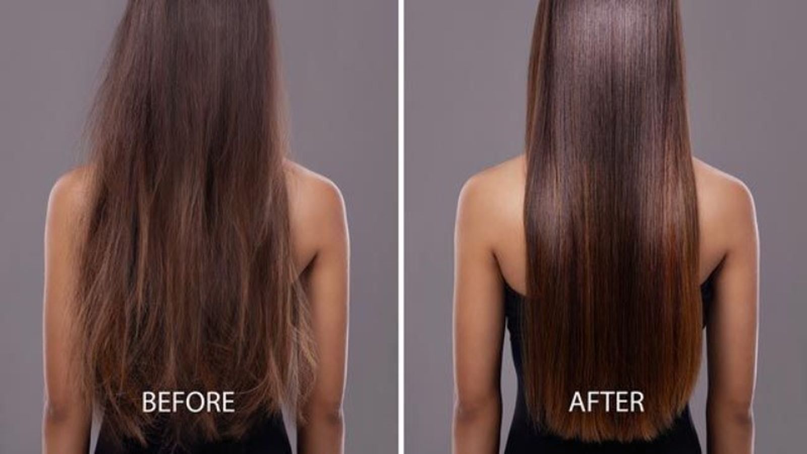En antes y el después de un pelo encrespado