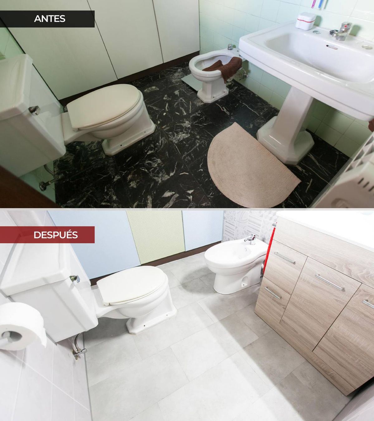 suelo vinilico bano antes y despues 1