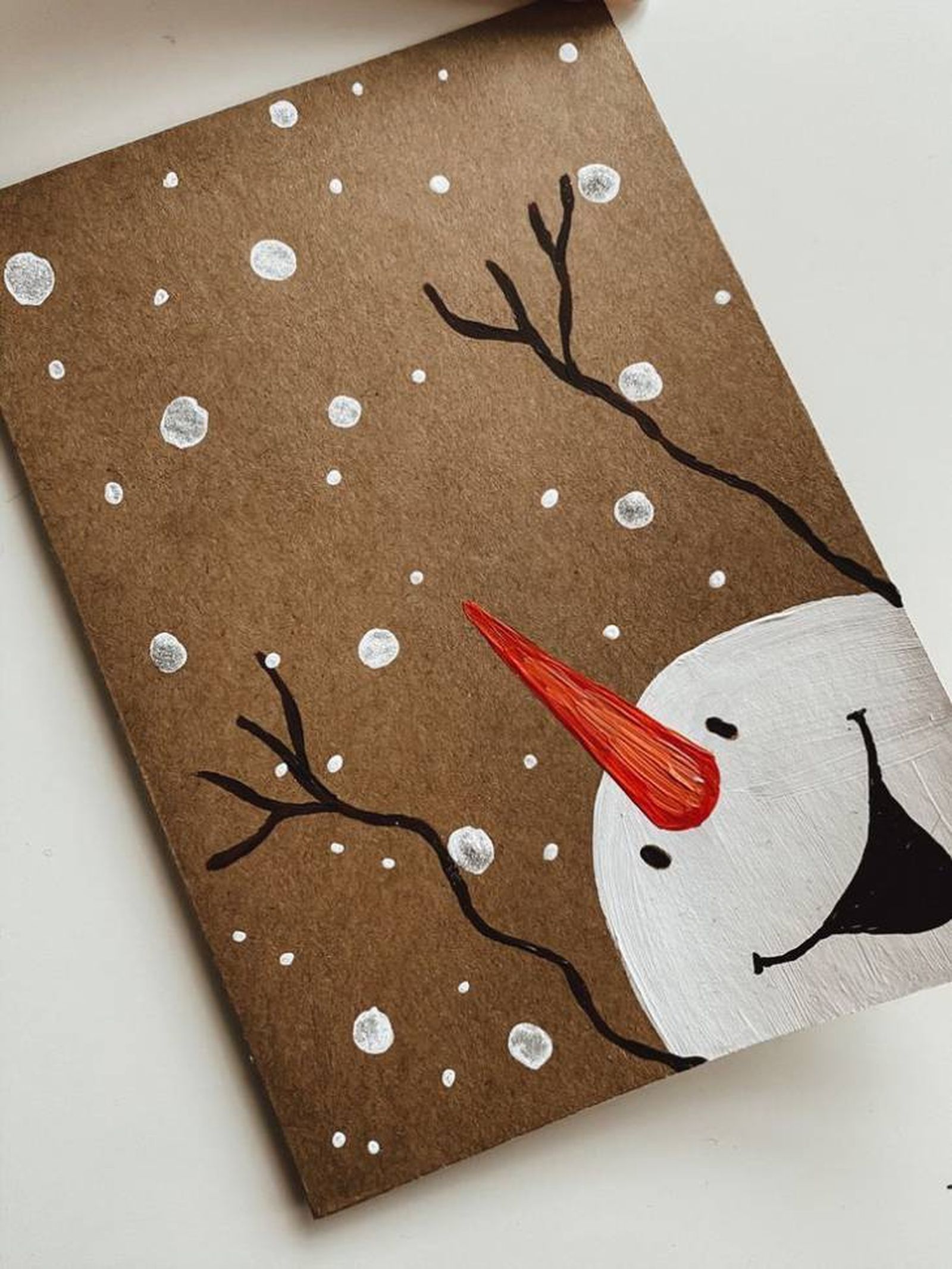 tarjeta navidad hecha a mano pintura pinterest