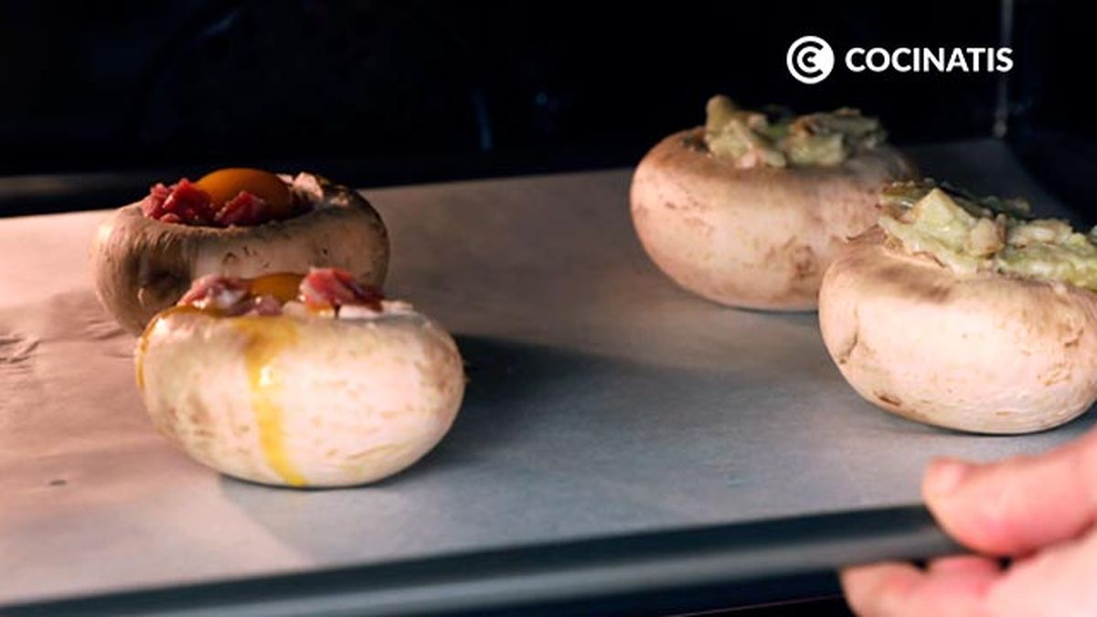 Receta de champiñones rellenos al horno  paso 6