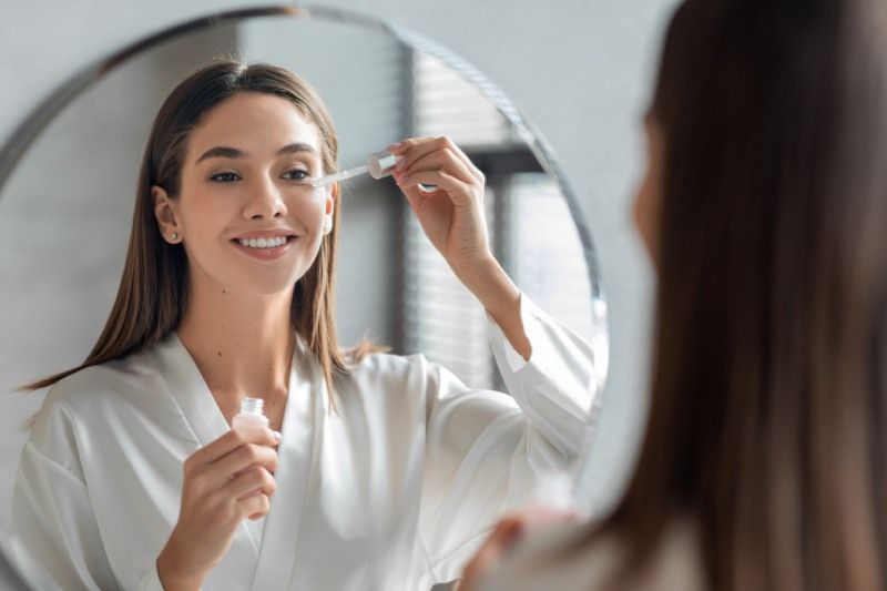 Aplicación del sérum facial