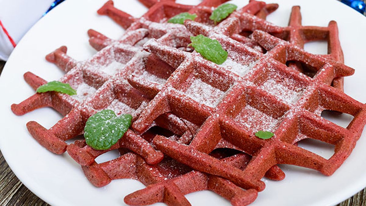 recetas postres red velvet remolacha gofres