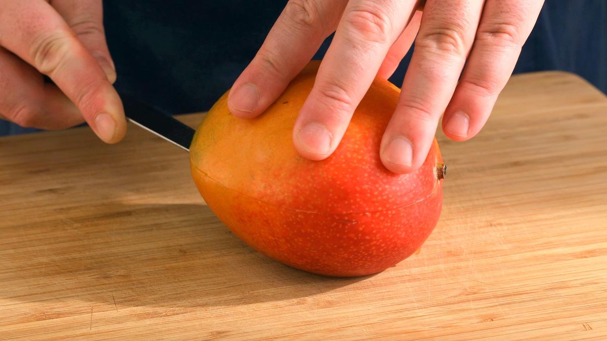 Receta de helado de mango   paso 1