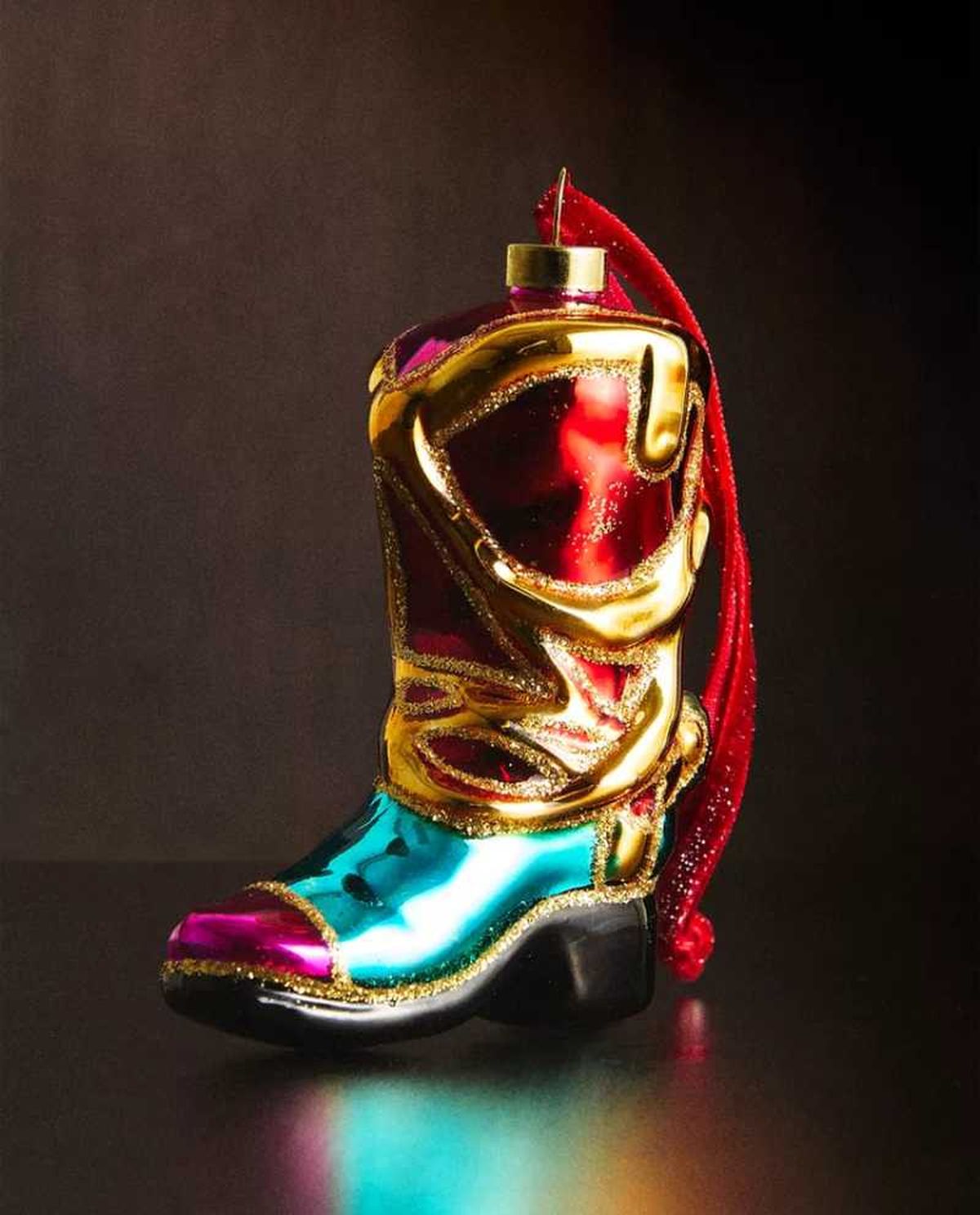 Bota cowboy para el árbol de Navidad.