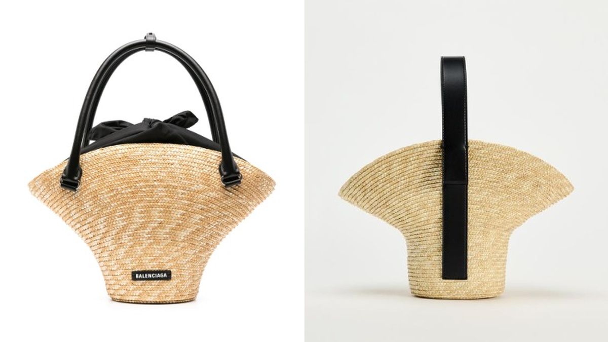 Capazos de Balenciaga y Zara / Fotos: Farfetch y Zara