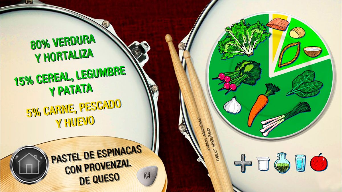 pastel espinacas plato