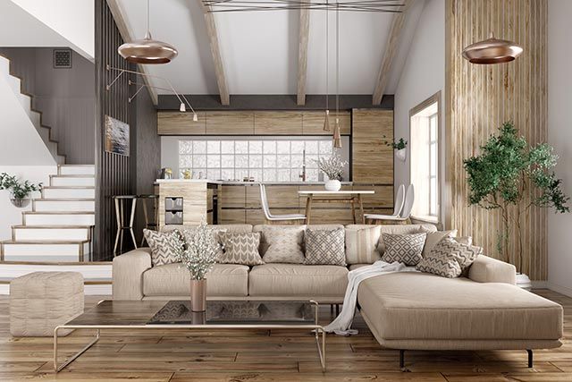 salones escaleras beige