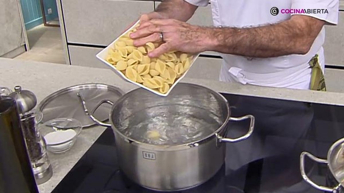 receta conchas pasta brocoli salsa aurora ka paso 4