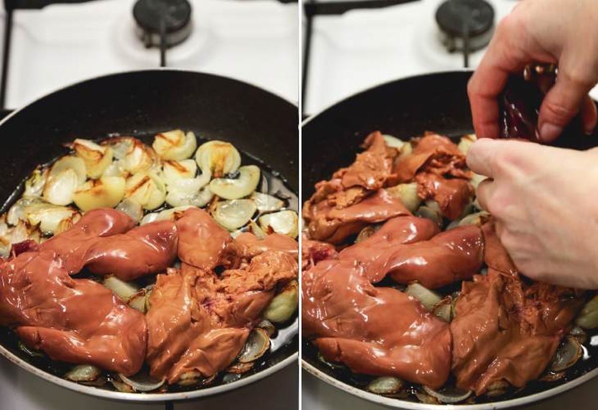 higaditos de pollo encebollados paso a paso