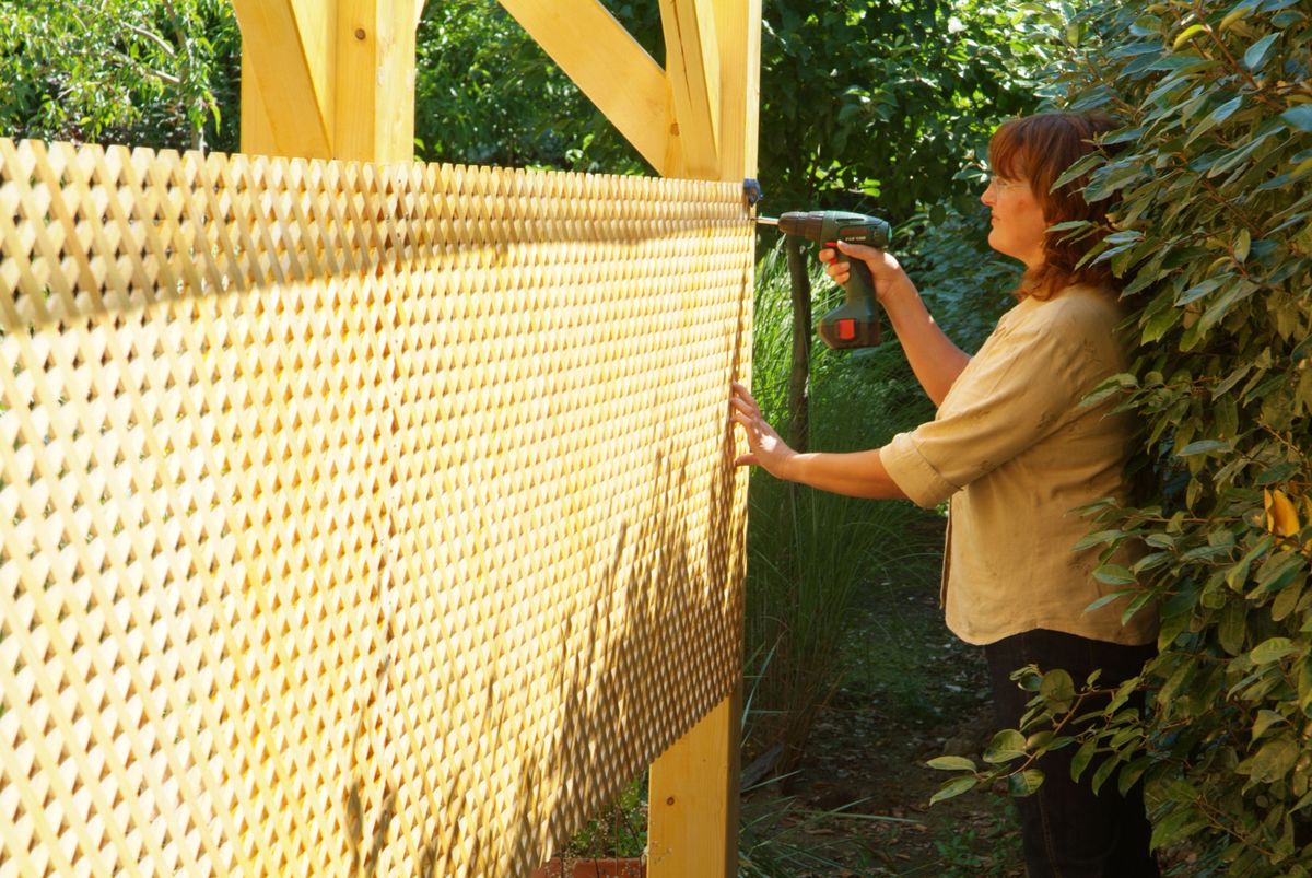 Proteger cubierta con celosías de madera paso 7