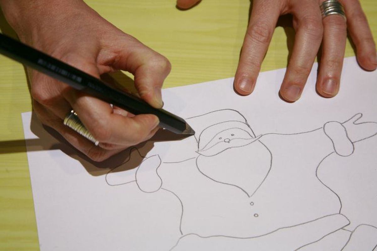 Calcetín de Navidad de fieltro paso 7