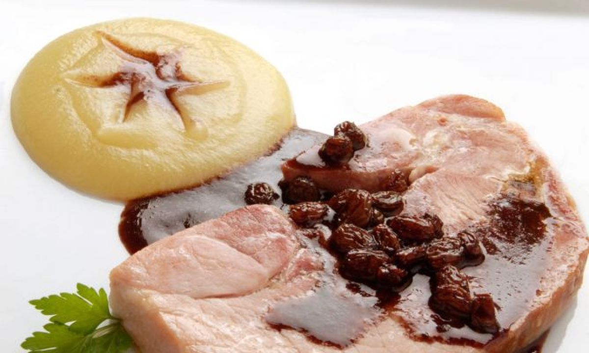 jamon asado con pure