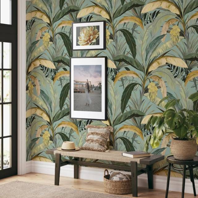 recibidor papel pintado tropicali maisons du monde