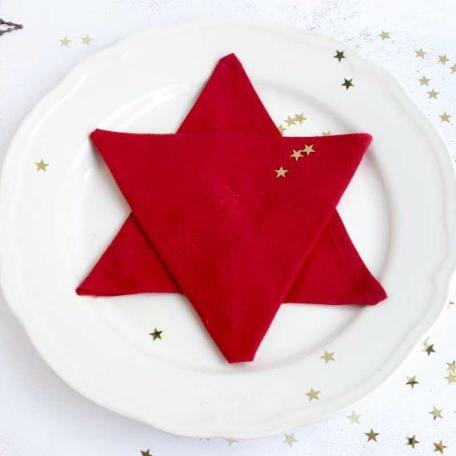 Servilleta en forma de estrella para Navidad.