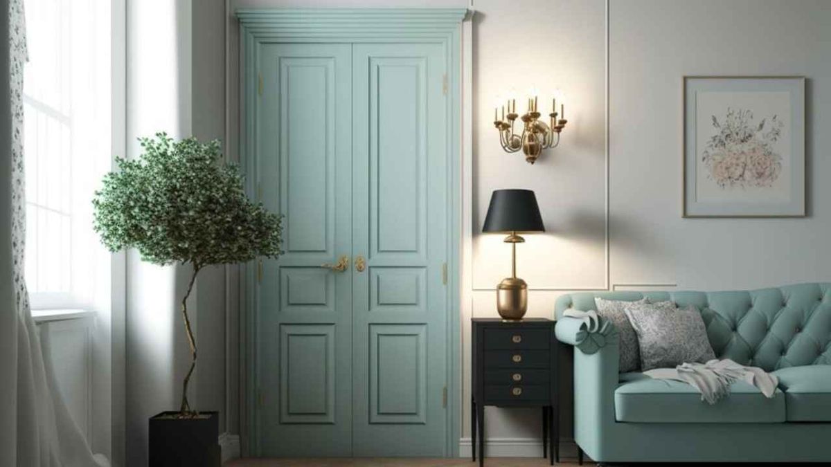 Puerta de color agua marina