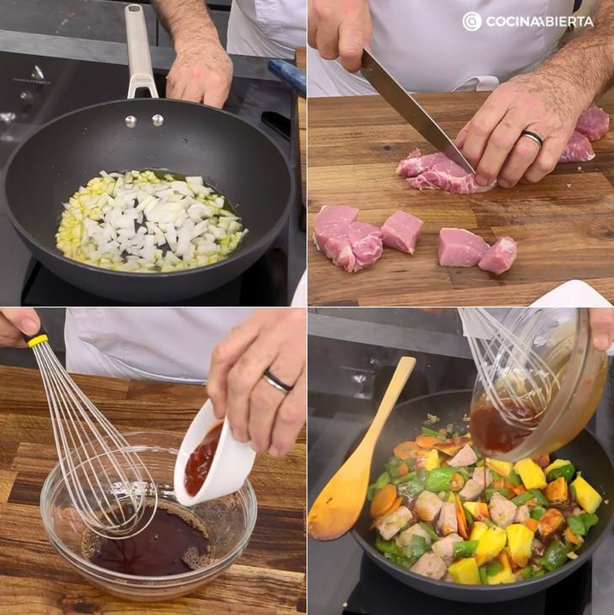 cerdo agridulce pasos