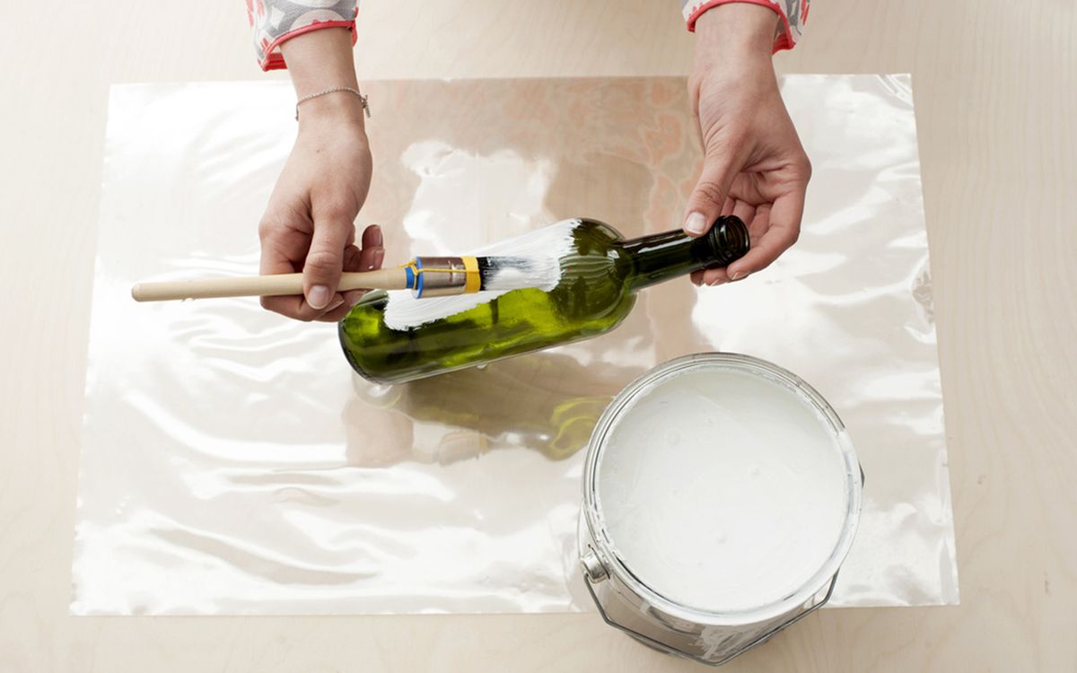 Decorar botellas para usar como jarrones paso1