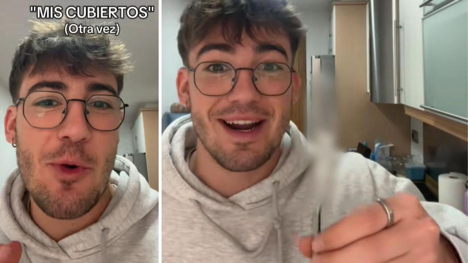 El tiktoker @nachondeo3, famoso por sus curiosos cubiertos.