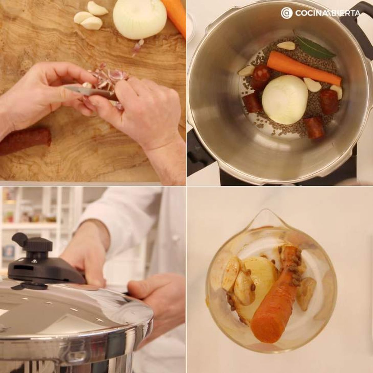 lentejas con chorizo paso a paso receta