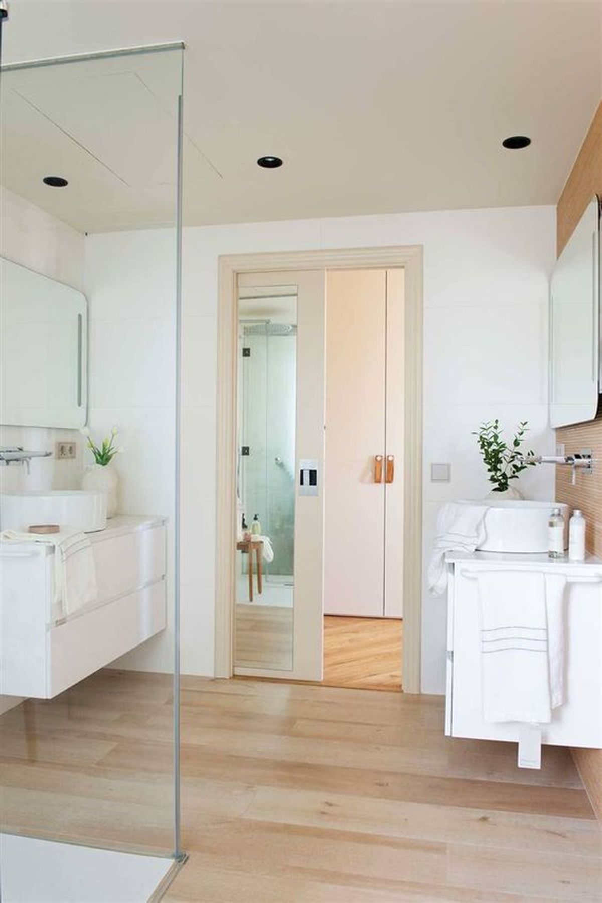 bano puerta corredera espejo dentro